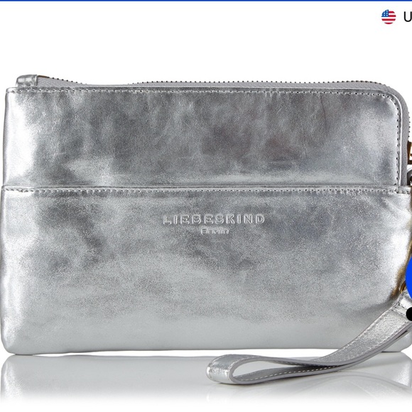 Liebeskind Hilary Metallic Silver Wristlet Clutch - Picture 1 of 6